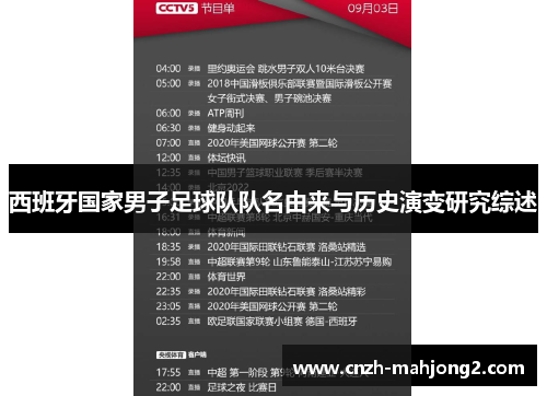 西班牙国家男子足球队队名由来与历史演变研究综述